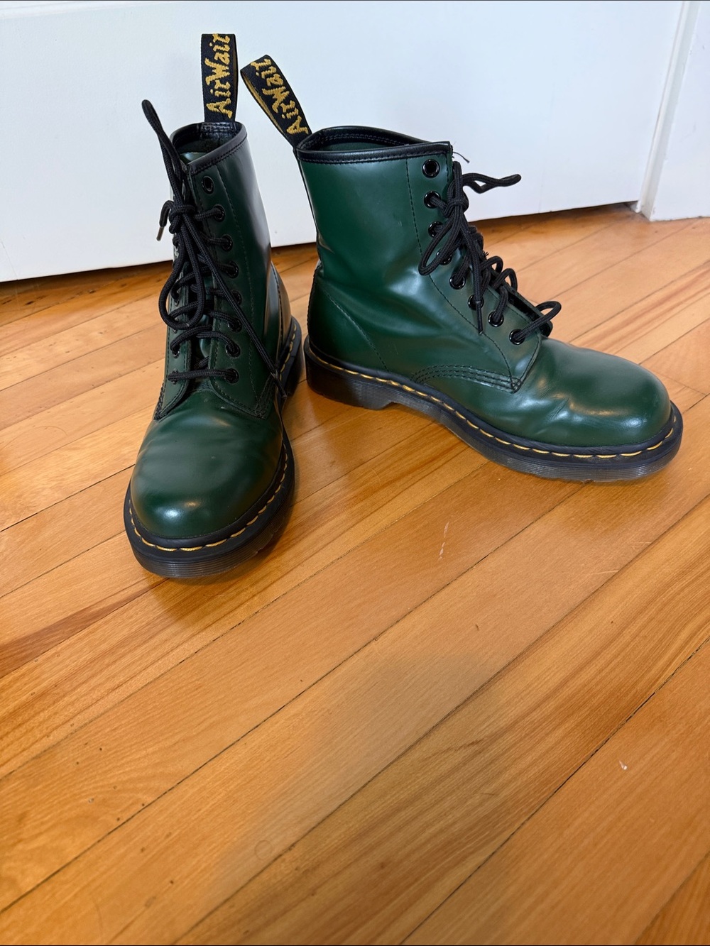 Green Doc Marten boots women’s size 7